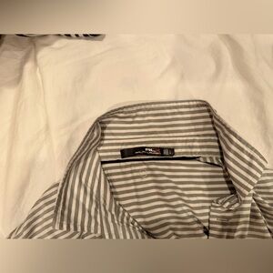 Ralph Lauren golf shirt.  Large, white / Grey strip